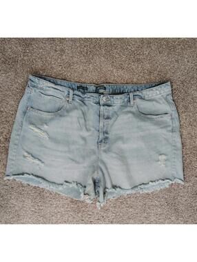 Women’s Jeans Cotton Distressed Shorts Blue Plus Size 24 Wild Fable
